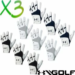 Under Armour UA Iso-Chill Soft Cabretta Leather Mens Golf Glove Left Hand Pack Of 3