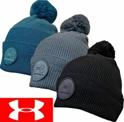 Under Armour Mens UA ColdGear Infrared Driver Pom Pom Beanie Winter Bobble Hat