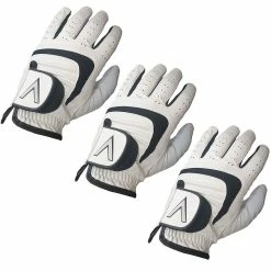 Pack Of 3 All Weather V Logo Soft Cabretta Leather Palm Patch Golf Gloves Left Hand