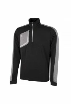 Fairway Golf UK Galvin Green Dwight 1/2-Zip Insula Golf Pullover - Black/Sharkskin/White