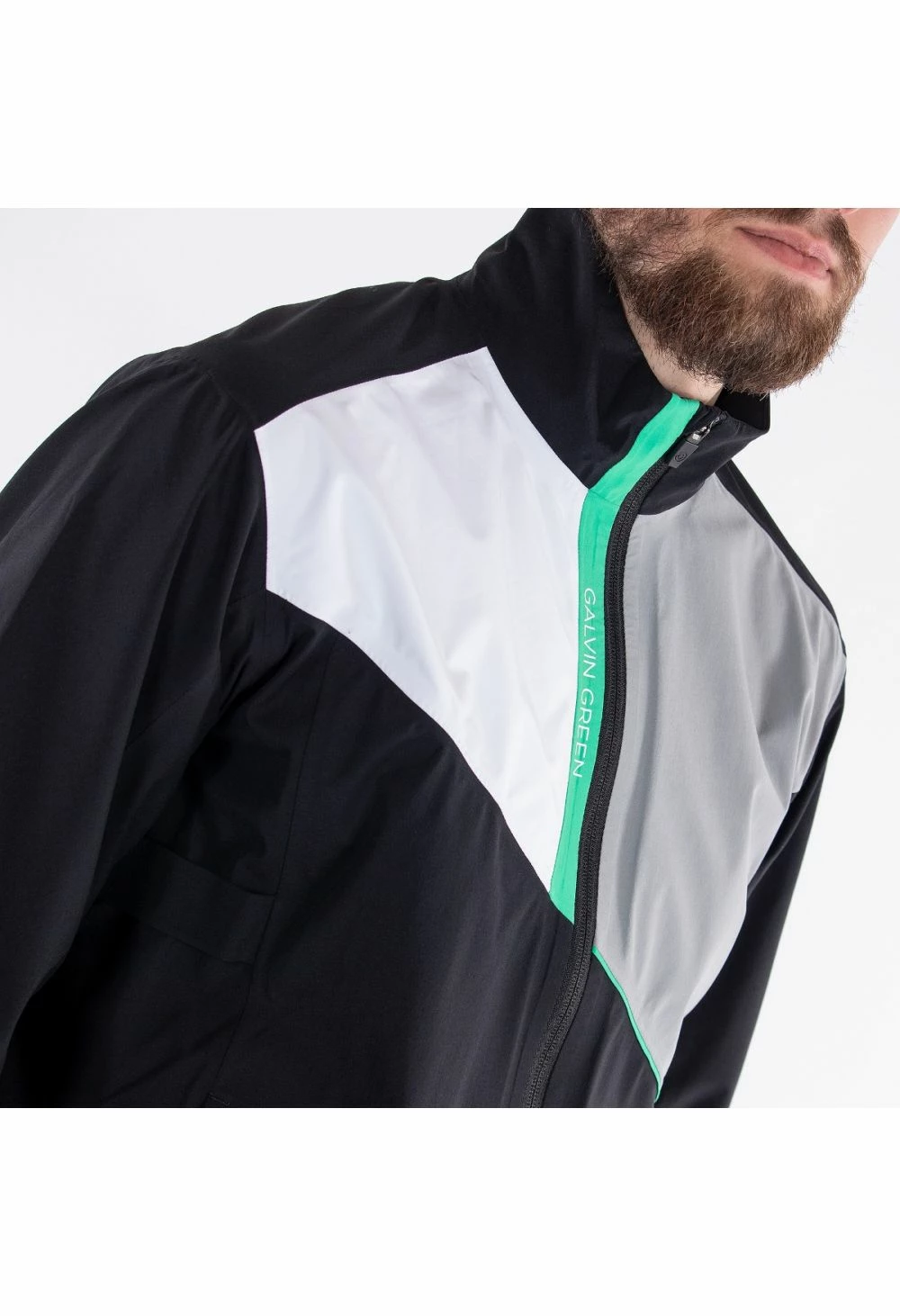 Fairway Golf UK Galvin Green Apollo Paclite Waterproof Golf Jacket - Black/White/Sharkskin - Image 4