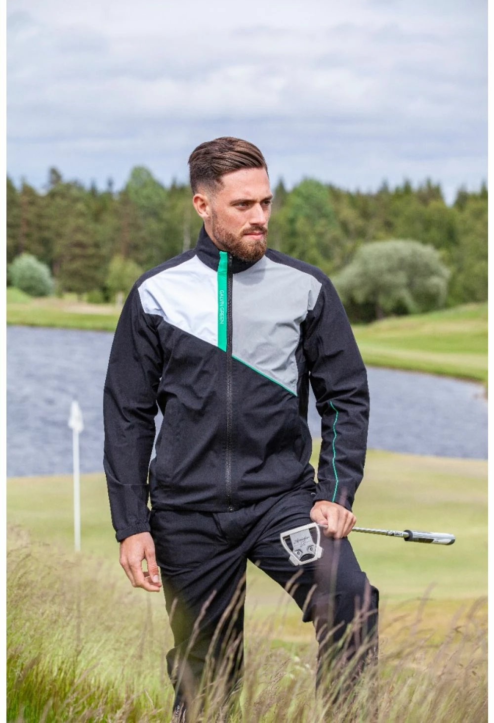 Fairway Golf UK Galvin Green Apollo Paclite Waterproof Golf Jacket - Black/White/Sharkskin - Image 6