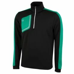 Fairway Golf UK Galvin Green Dwight 1/2-Zip Insula Golf Pullover - Black/Green/White