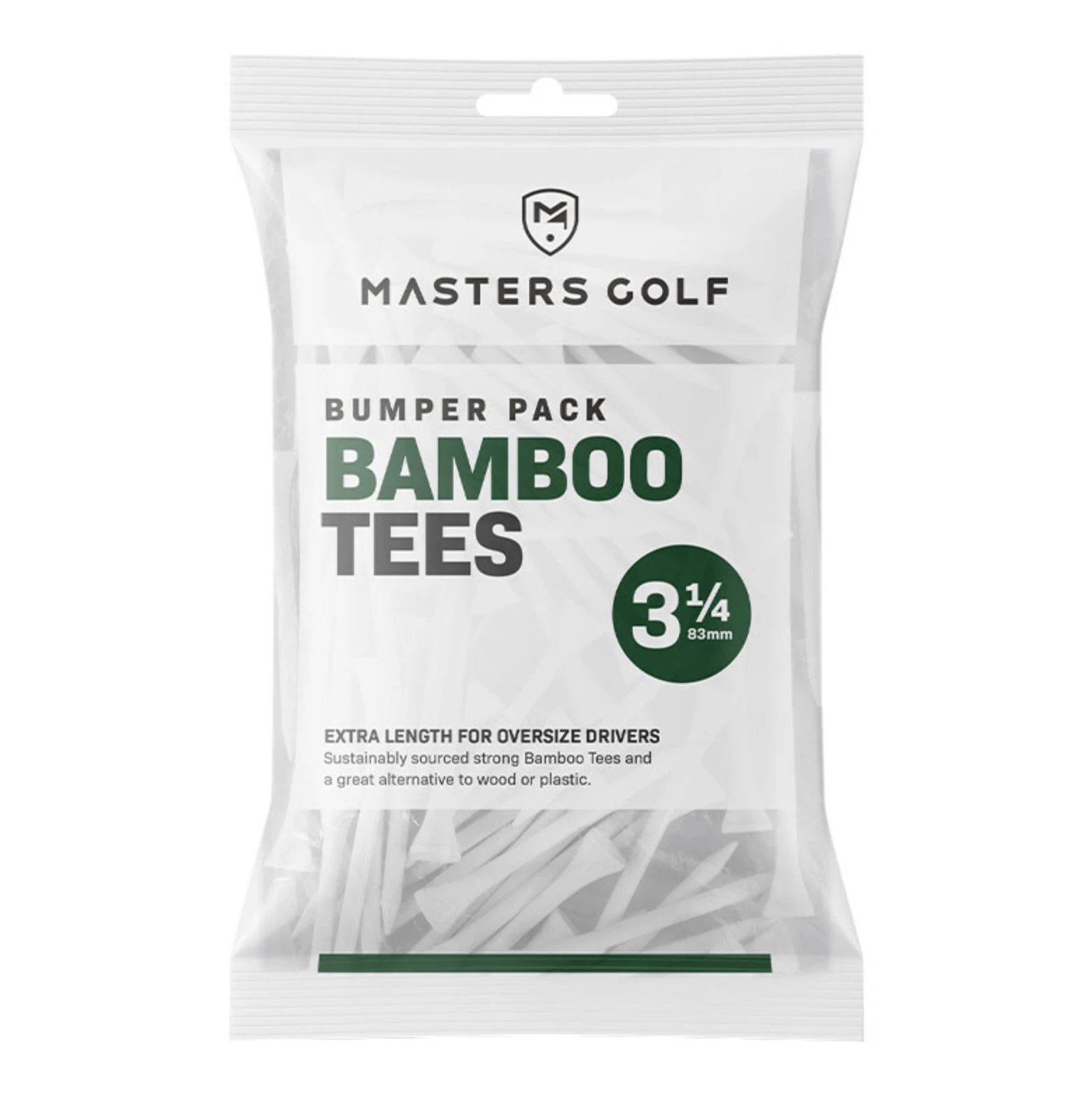 Masters 3 1/4β Bamboo Golf Tees - 85 Pack