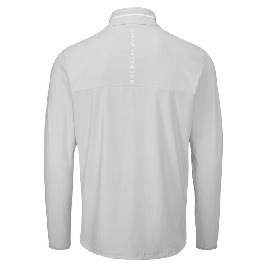 Fairway Golf UK Oscar Jacobson Darwin 1/4 Zip Golf Pullover- Lunar Grey/White - Image 2