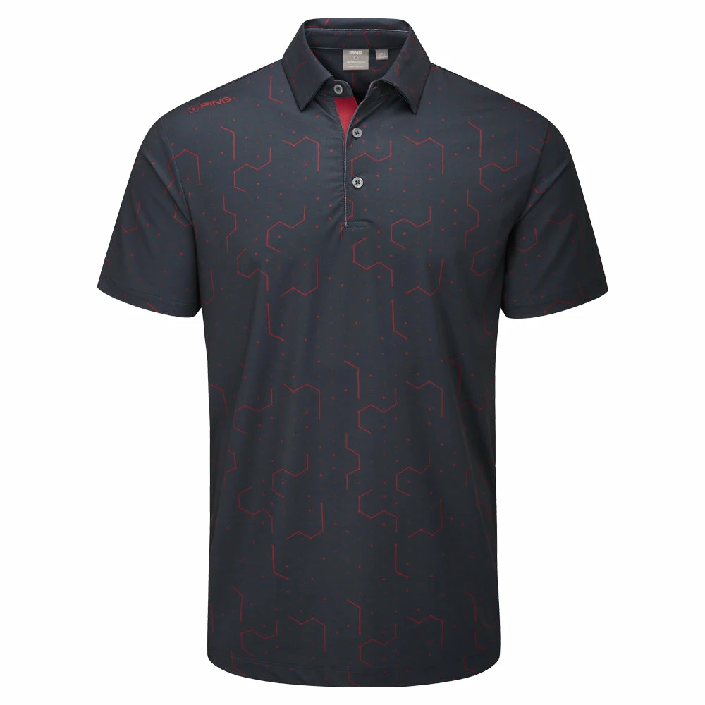 Fairway Golf UK Ping Geo Golf Polo- Navy/Firebrick